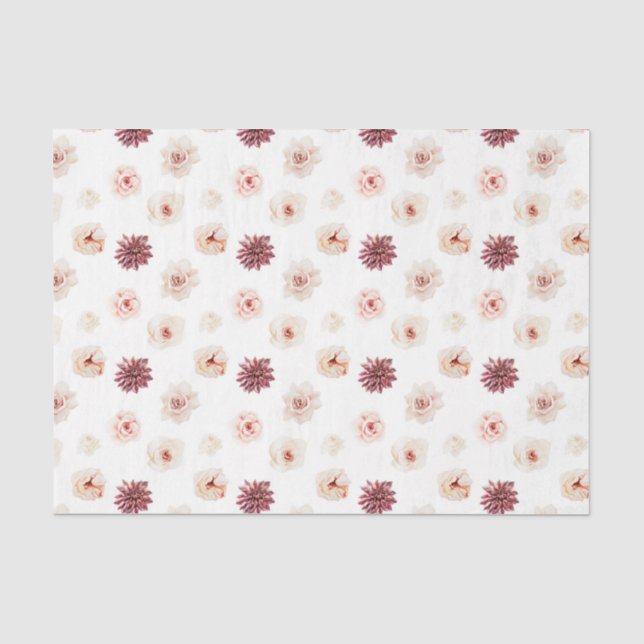 Papel De Seda Flores Rosa (Design 25 Série Rosa) (Frente )