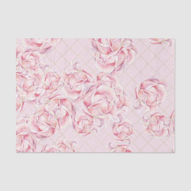 Papel De Seda Flores Rosa (Design 57 Série Rosa) (Frente )