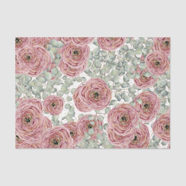 Papel De Seda Flores Rosa (Design 67 Série Rosa)