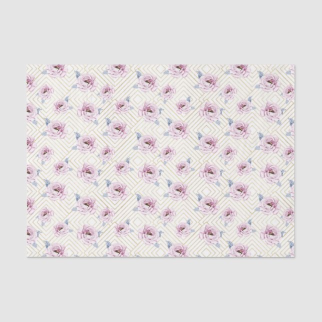 Papel De Seda Flores Rosa (Design 76 Série Rosa) (Frente )