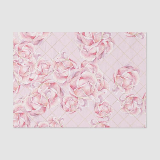 Papel De Seda Flores Rosa (Design série 57 rosa) (Frente )