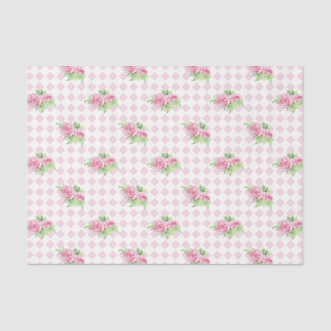 Papel De Seda Flores Rosa (Design série 77 rosa)