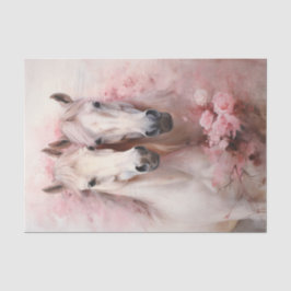 Papel De Seda Flores Rosa-namorados Dois Cavalos Brancos
