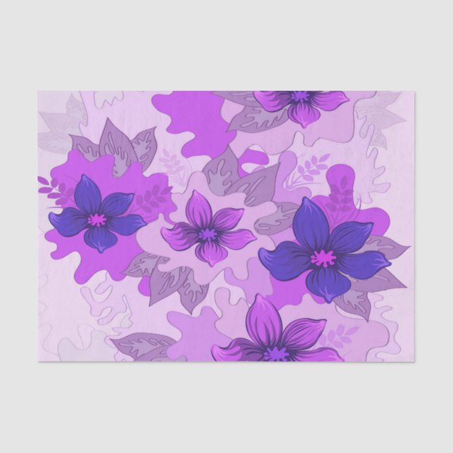 Papel De Seda Flores Roxas bonito (Frente )