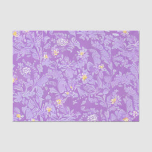 Papel De Seda Flores Roxas e Amarelas Muito Delicadas