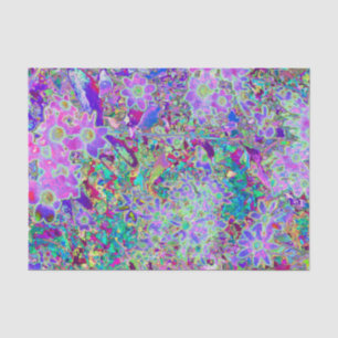 Papel De Seda Flores roxas e cor-de-Abstrato Trippy