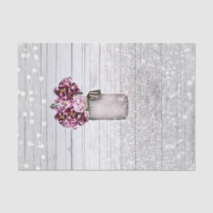 Papel De Seda Flores Rústicas com Charme em Jarros de Pedra com