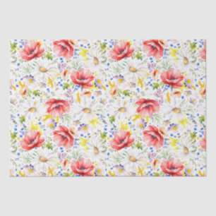 Papel De Seda Flores Selvagens Botânicas Elegantes