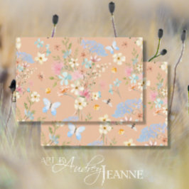 Papel De Seda Flores Selvagens Floral Aquarela Borboleta Decoupa