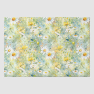 Papel De Seda Flores Selvagens Meadow Summer Foliage Boho Modern