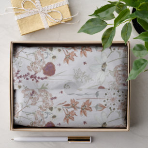 Papel De Seda Flores Selvagens Modernas Elegante Boho Floral