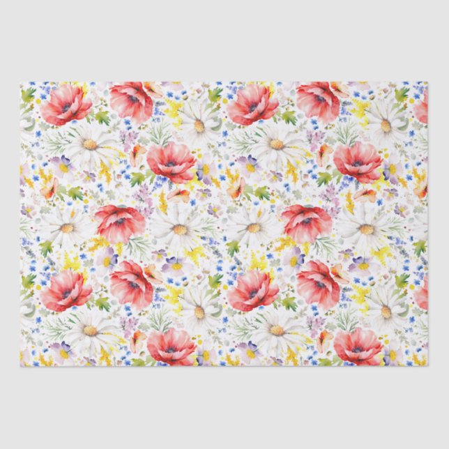 Papel De Seda Flores Silvestres Botânica Elegante (Frente )