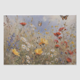 Papel De Seda Flores Silvestres e Borboletas Decoupage