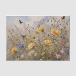 Papel De Seda Flores silvestres e borboletas: dissociação