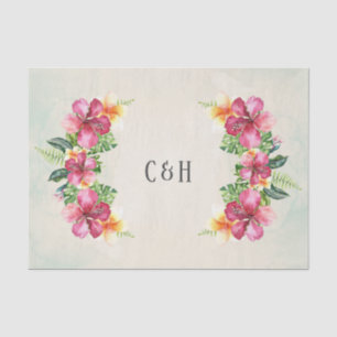 Papel De Seda Flores Tropicais Aloha Botânica Floral Casamento