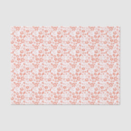 Papel De Seda Flores Tropicais bonito de Pêssego Coral