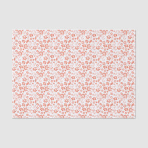 Papel De Seda Flores Tropicais bonito de Pêssego Coral