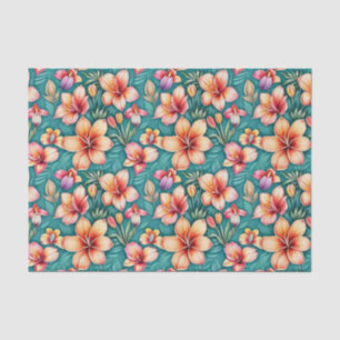 Papel De Seda Flores Tropicais Coloridas