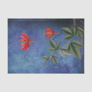 Papel De Seda Flores Tropicais Vermelhas Vintage