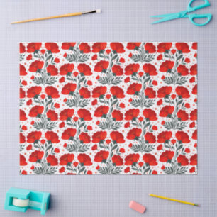 Papel De Seda Flores vermelhas