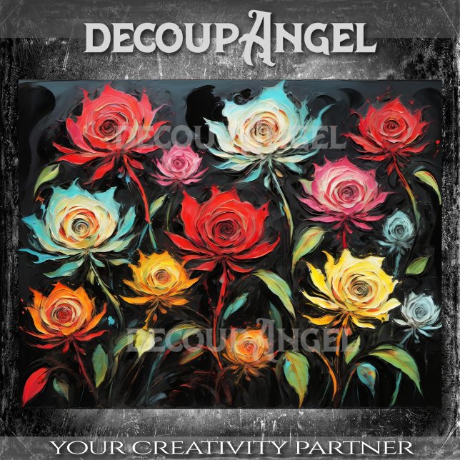 Papel De Seda Flores Vibrantes na Arte Moderna - Decoupage- (Criador carregado)