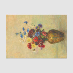 Papel De Seda Flores Vintage em um Vase (1910) por Odilon Redon