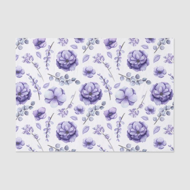 Papel De Seda Flores Violeta (Frente )