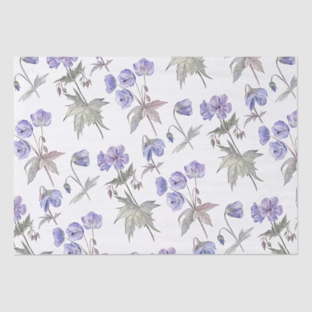 Papel De Seda Flores Violetas Púrpuras na moda (Frente )