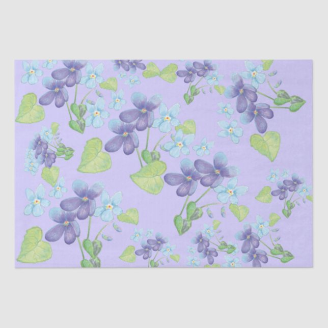 Papel De Seda Flores Violetas Selvagens (Frente )