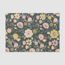 Papel De Seda Flores voadoras, cinzentas, vibrantes e coloridas