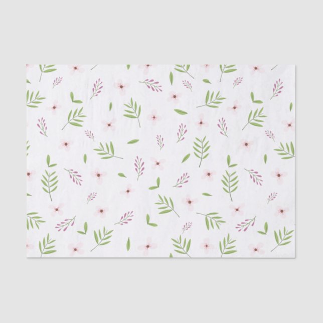 Papel de seda Flores y hojas de primavera (Frente )