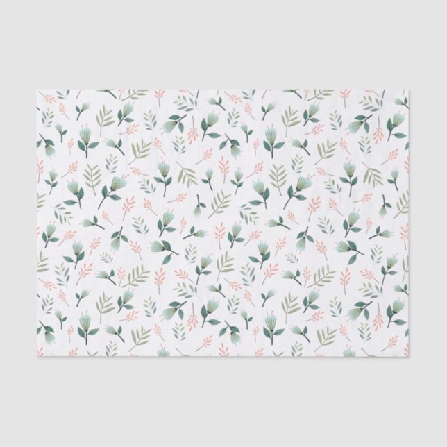 Papel de seda flores y hojas tropicales (Frente )