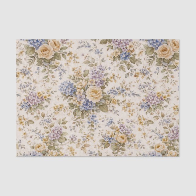 Papel De Seda Florescimento Suave do Jardim de Marfim (Frente )