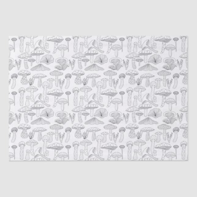 Papel De Seda Floresta de cogumelos (Frente )