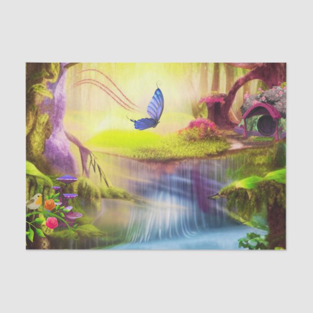 Papel De Seda Floresta de Fantasia (Frente )