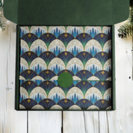 Papel De Seda Floresta de Férias Art Déco Celestial