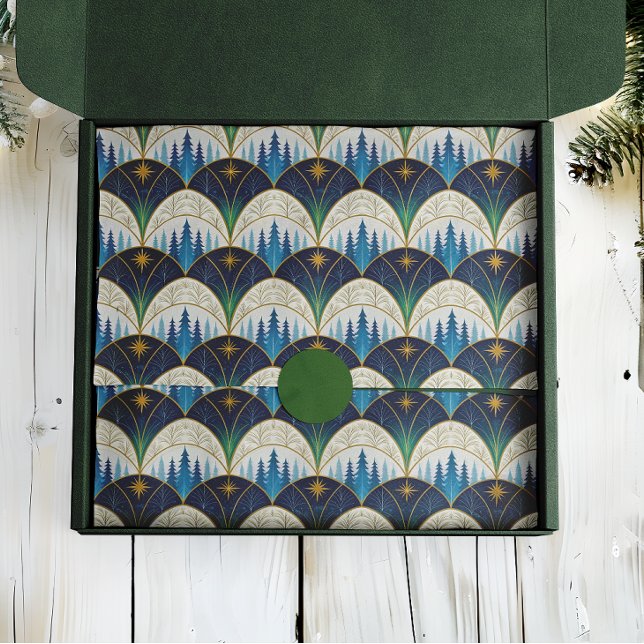 Papel De Seda Floresta de Férias Art Déco Celestial (Criador carregado)