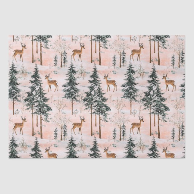 Papel De Seda Floresta de inverno encantada (Frente )