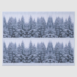 Papel De Seda Floresta de inverno mágico - azul,