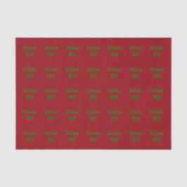Papel De Seda Floresta De Natal, Dourado Brat, Vermelho Crimson