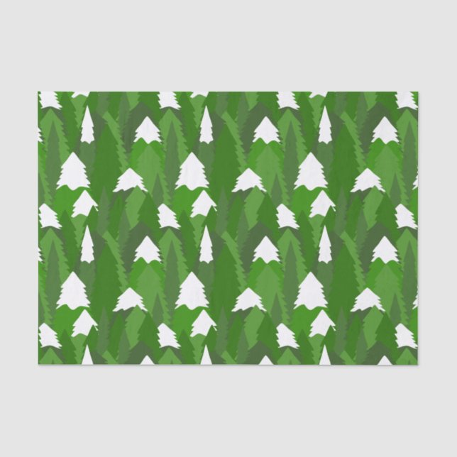 Papel De Seda Floresta de Pinheiros Nevada (Frente )