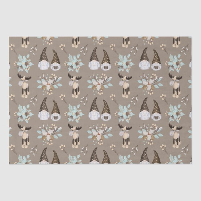 Papel De Seda Floresta dos Gnomos do Natal (Frente )