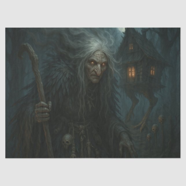 Papel De Seda Floresta Encantada de Baba Yaga (Frente )