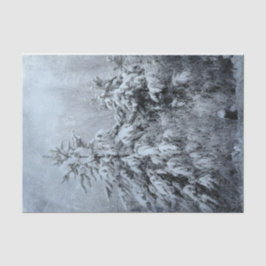 Papel De Seda Floresta Inverna Floresta Vintage Floresta Neve Co