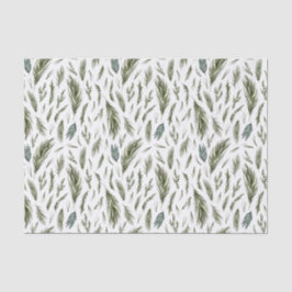 Papel De Seda Floresta Simples Botânica Aquarela Natal