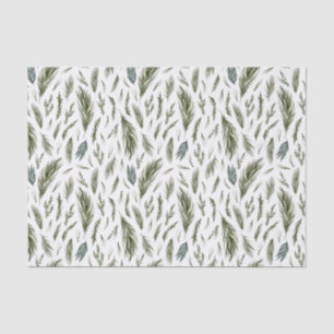 Papel De Seda Floresta Simples Botânica Aquarela Natal