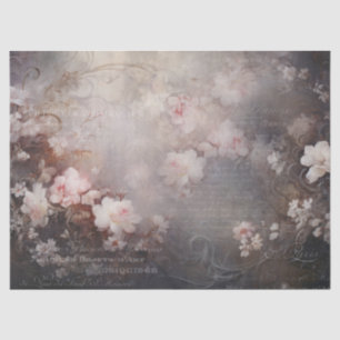 Papel De Seda Florestas cor-de-rosa com tipografia vindimada par