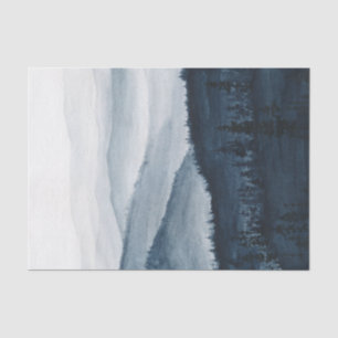 Papel De Seda Florestas de cor azul-clara moída colinas paisagem