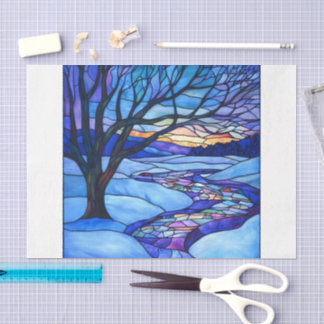 Papel De Seda Florestas de Inverno de Vitral