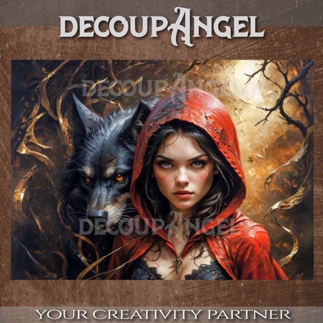 Papel De Seda Florestas Sussuras - Pequeno Vermelho e Lobo Negro (Criador carregado)